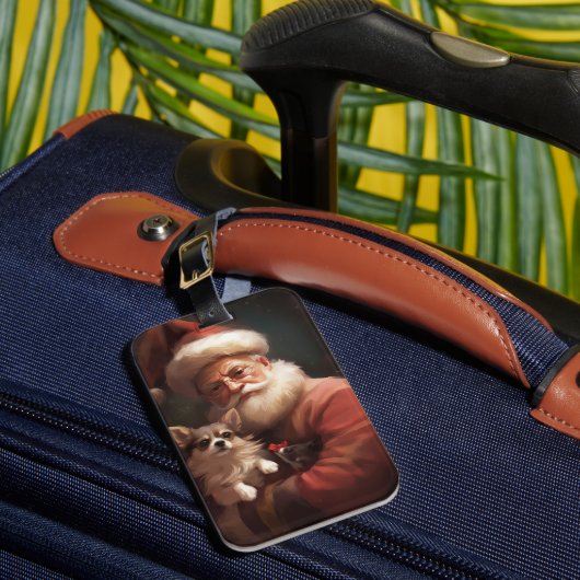 チワホアウィズサンタクロースフェスティバルクリスマス ラゲッジタグ (正面インサイチュ1)