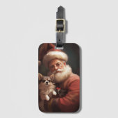 チワホアウィズサンタクロースフェスティバルクリスマス ラゲッジタグ (正面縦)