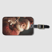 チワホアウィズサンタクロースフェスティバルクリスマス ラゲッジタグ (正面横)