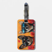 チワホアウィズハートバラバレンタインデー ラゲッジタグ (裏面縦)