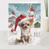 チワホアウィンターワンダーランドクリスマスジョイ カード (正面)