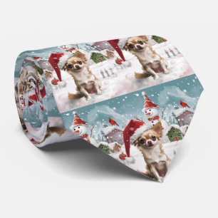チワホアウィンターワンダーランドクリスマスジョイ ネクタイ