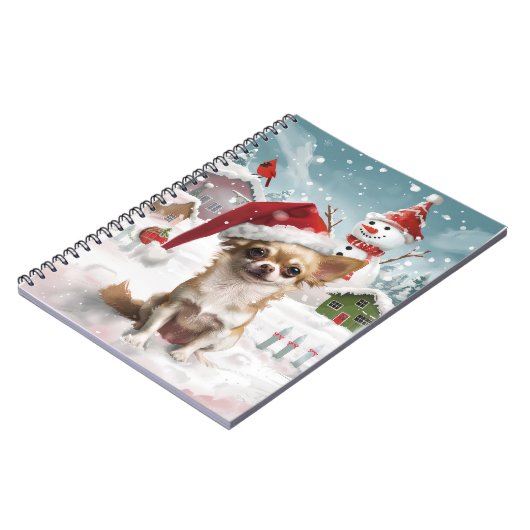 チワホアウィンターワンダーランドクリスマスジョイ ノートブック (左側)