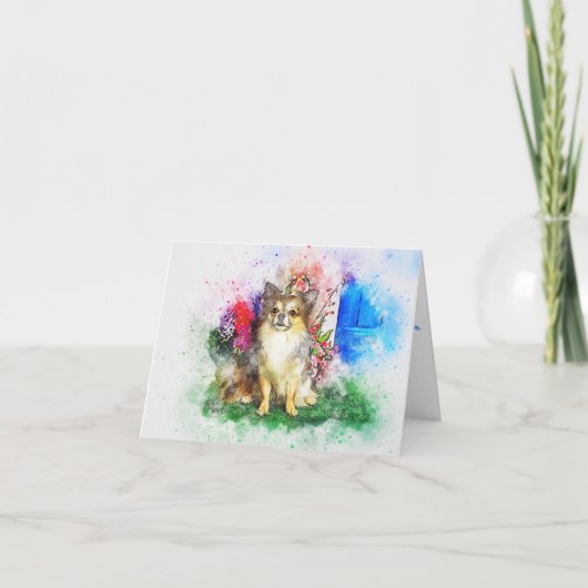 チワホアウォーターカラー絵画ズカー空白のド カード (正面)