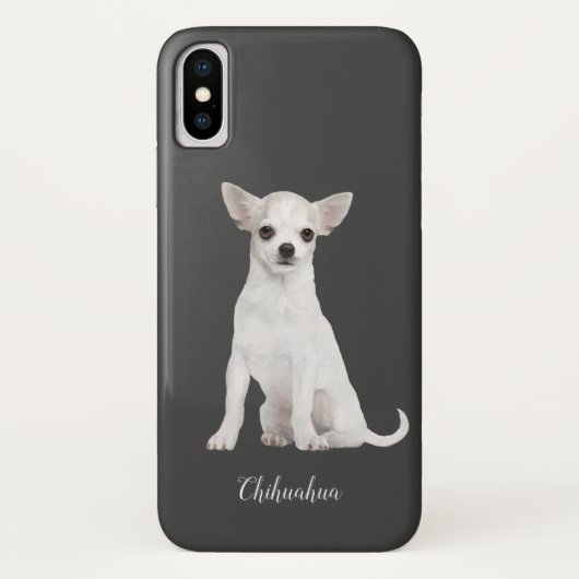 チワホアウォーター色ホワイトドッグ Case-Mate iPhoneケース (裏面)