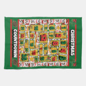 チワホアカウントダウンクリスマスアドベントカレンダードッグ キッチンタオル (横)