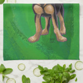 チワホアクリスマスオングリーン キッチンタオル (折り畳み)