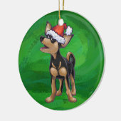 チワホアクリスマスオングリーン セラミックオーナメント (左)