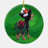 チワホアクリスマスオングリーン セラミックオーナメント (裏面)