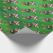 チワホアクリスマスオングリーン ラッピングペーパー (角)