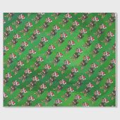 チワホアクリスマスオングリーン ラッピングペーパー (フラット)