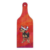 チワホアクリスマスオンレッド カッティングボード (正面)