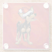 チワホアクリスマスオンレッド ガラスコースター (裏面)