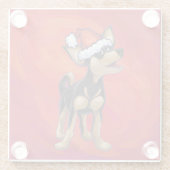 チワホアクリスマスオンレッド ガラスコースター (裏面)