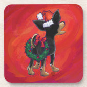 チワホアクリスマスオンレッド コースター (正面)