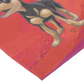 チワホアクリスマスオンレッド ショートテーブルランナー (コーナー)