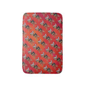 チワホアクリスマスオンレッド バスマット (正面縦)