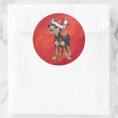 チワホアクリスマスオンレッド ラウンドシール (バッグ)