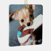 チワホアクリスマスオーナメントススクエアパーソナライズされた セラミックオーナメント (右)