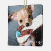 チワホアクリスマスオーナメントススクエアパーソナライズされた セラミックオーナメント (左)