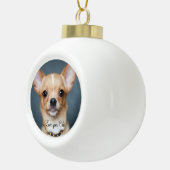 チワホアクリスマスオーナメントフォトラブあなたのチー セラミックボールオーナメント (右)