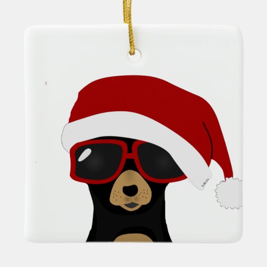 チワホアクリスマスオーナメント セラミックオーナメント (正面)
