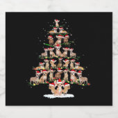 チワホアクリスマスツリーおもしろいティークリスマスチワワ スパークリングワインラベル (シングルラベル)