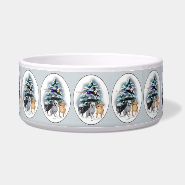 チワホアクリスマスドッグボウル ボウル (正面)