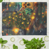 チワホアクリスマスフェスティバル航海 キッチンタオル (折り畳み)