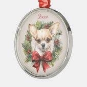 チワホアクリスマスペット記念犬種 メタルオーナメント (左)