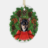 チワホアクリスマスホリデイリース セラミックオーナメント (右)
