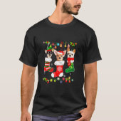 チワホアクリスマスライトギフトおもしろいクリスマスドッグロフ Tシャツ (正面)