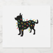 チワホアクリスマスライトクリスマスギフト犬好き スパークリングワインラベル (シングルラベル)