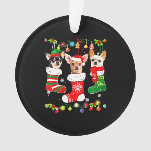 チワホアクリスマスライト オーナメント (正面)
