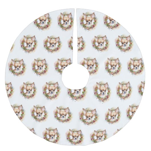 チワホアクリスマスリースフェスティバルカップ ブラッシュドポリエステルツリースカート (正面)