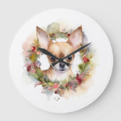 チワホアクリスマスリースフェスティバルカップ ラージ壁時計 (正面)