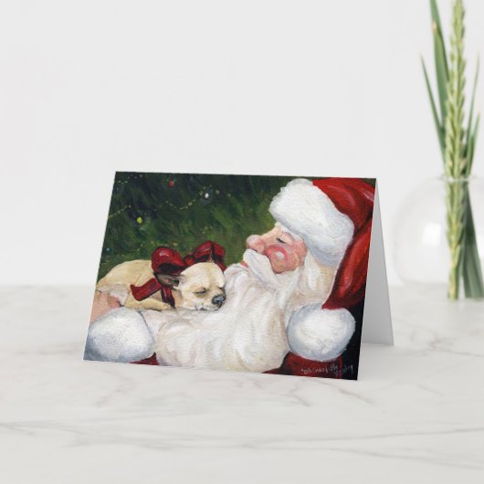 "チワホアコージークリスマス"ドッグアートグリーティングカード シーズンカード (正面)