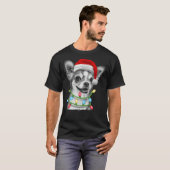 チワホアサンタクリスマスツリーライトクリスマス Tシャツ (正面フル)