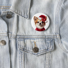 チワホアサンタクリスマスホリデーファッションボタン 缶バッジ