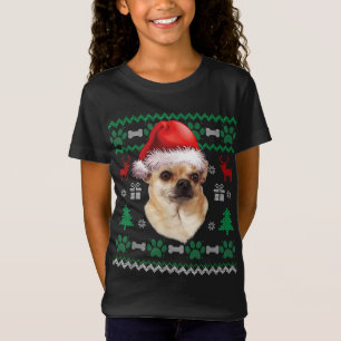 チワホアサンタハットクリスマス醜いセーターパジャマ Tシャツ