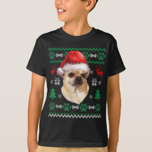 チワホアサンタハットクリスマス醜いセーターパジャマ Tシャツ