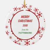 チワホアサンタハットレッドスノーフレークテンプレート セラミックオーナメント (裏面)