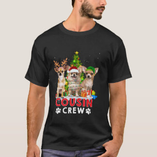 チワホアシドクルークルークリスマスツリーライトクリスマスD Tシャツ
