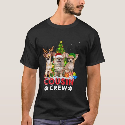 チワホアシドクルークルークリスマスツリーライトクリスマスD Tシャツ (正面)