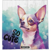 チワホアシャワーカーテンかわいい犬のギフト子供 シャワーカーテン (正面)