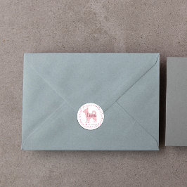 チワホアステッカー – パステルパーソナライズされたピンクギフト ラウンドシール