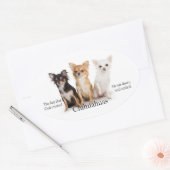 チワホアステッカー 楕円形シール (封筒)