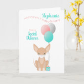 チワホアソーシャル分散誕生日 カード (黄色い花)