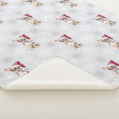 チワホアチドッグインサンタハットグレー シェルパブランケット (3/4)