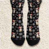 チワホアチドッグインサンタハットブラック ソックス